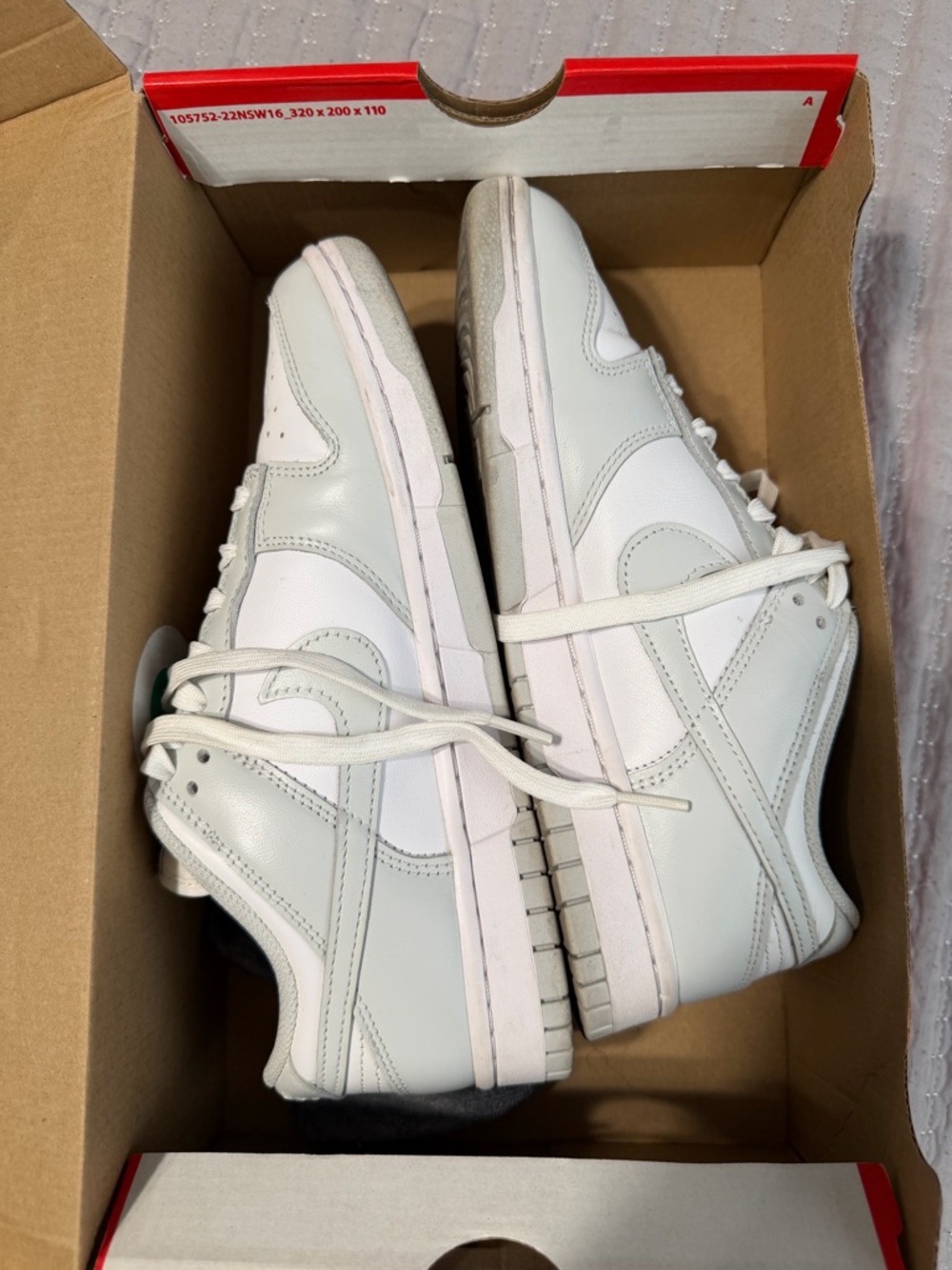 Nike Women’s White Leather Low-Top Sneakers with Off-White Accents